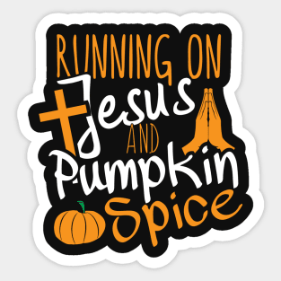 Funny Pumpkin Spice, Jesus Christian Design print Sticker